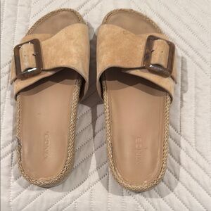 Vince Tan Grant Suede Slide Sandals
